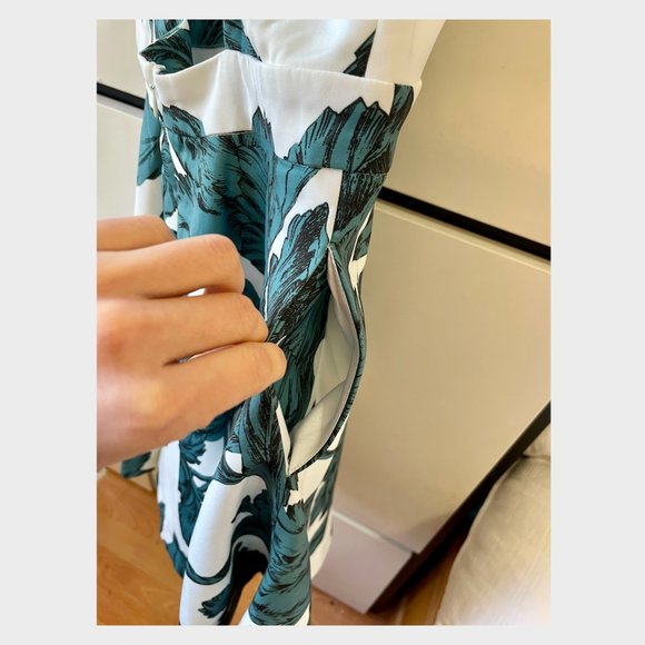 Witness Ivory Leaf Print Halter Skater Dress - Picture 7 of 8